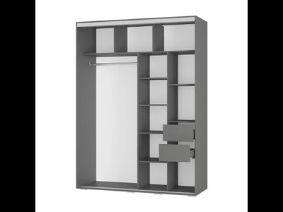 Шкаф-купе Крафт-6 ШКК-06 1,6м Графит ,Ш1602хВ2176хГ594