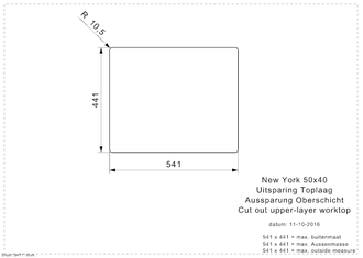 Мойка Reginox New York L 50x40 Comfort matt