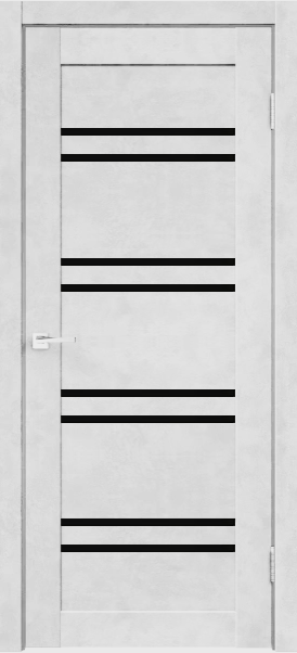 Комплект двери "104" Светлый лофт Чёрное стекло