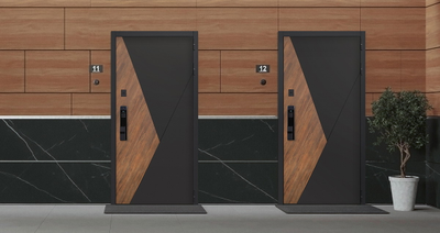 Стальная дверь   Plata с зеркалом (биометрический замок Smart lock Y23)