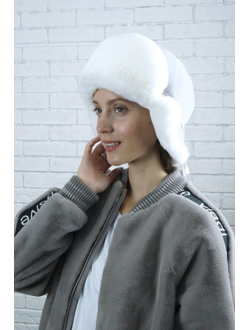 Ушанка "Север" цвет серо-голубой + белый