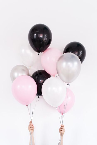 черные и розовые воздушные шары краснодар