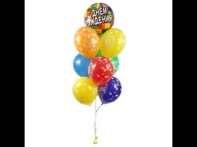 Фонтан шаров Поздравляем С Днем рождения! (СиК)