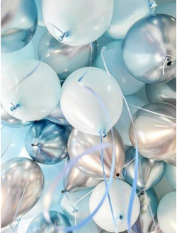 шары хром серебро, шарики хром синий, пастель голубой макарунс, доставка цветов краснодар