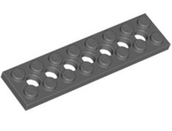 Technic, Plate 2 x 8 with 7 Holes, Dark Bluish Gray (3738 / 4260707)