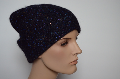 итальянская меланжевая шапка с украшением Визио