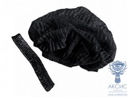 Шапочка одноразовая, 50 шт, черная