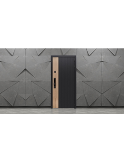 Стальная дверь   Конструктор с зеркалом (биометрический замок Smart lock Y12)