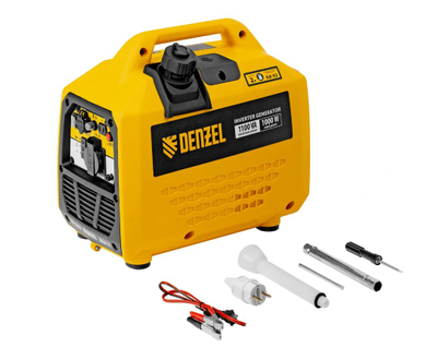 Генератор инверторный Denzel GS-1100iS, 1,1 кВт, 230 В, закрытый корпус, ручной старт 94718