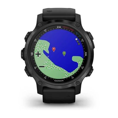 Умные часы Garmin Descent MK2S угольно-серый корпус с DLC-покрытием, черный силиконовый ремешок 010-02403-04