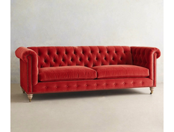 Трехместный диван Velvet Lyre Chesterfield Sofa