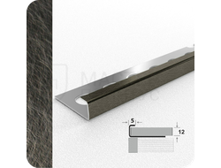 Профиль окантовочный для плитки Лука К 12НСВ(304).2700.010 Вибрация графит