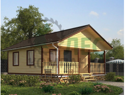 Баня 6x8 из профилированного бруса с террасой