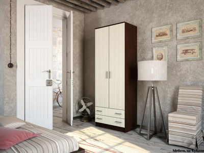 Дуэт шкаф комбинированный Дуб венге/Сосна лоредо