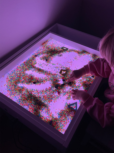 Световой стол-песочница FOXLIK 10-в-1 "Белоснежная"