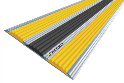 Алюминиевая полоса с тремя резиновыми вставками 3000 мм цвет в ассортименте