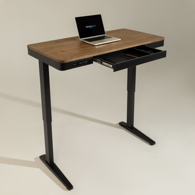 Умный стол 120×60 чёрный | массив дуба венге