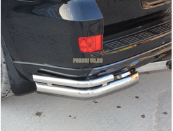 Защита заднего бампера угловая двойная d60/42 для Toyota Land Cruiser 200 Executive Lounge (2018-...)