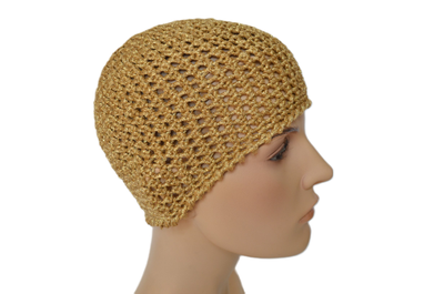 Вязаная шапка сетка для женщин