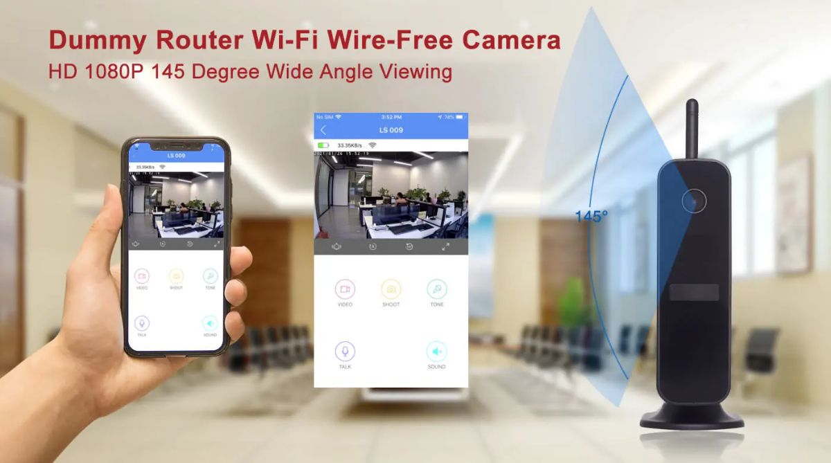 DE/TY009 WiFi видеоняня в корпусе роутера, интерком связь, ночное видение, с DVR. Full HD 2 Mp (Tuya