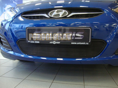 Защита радиатора Hyundai Solaris 2011-2014 black