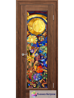 Витражная пленка, витражная пленка самоклеющаяся под заказ,пленочный витраж абстракция