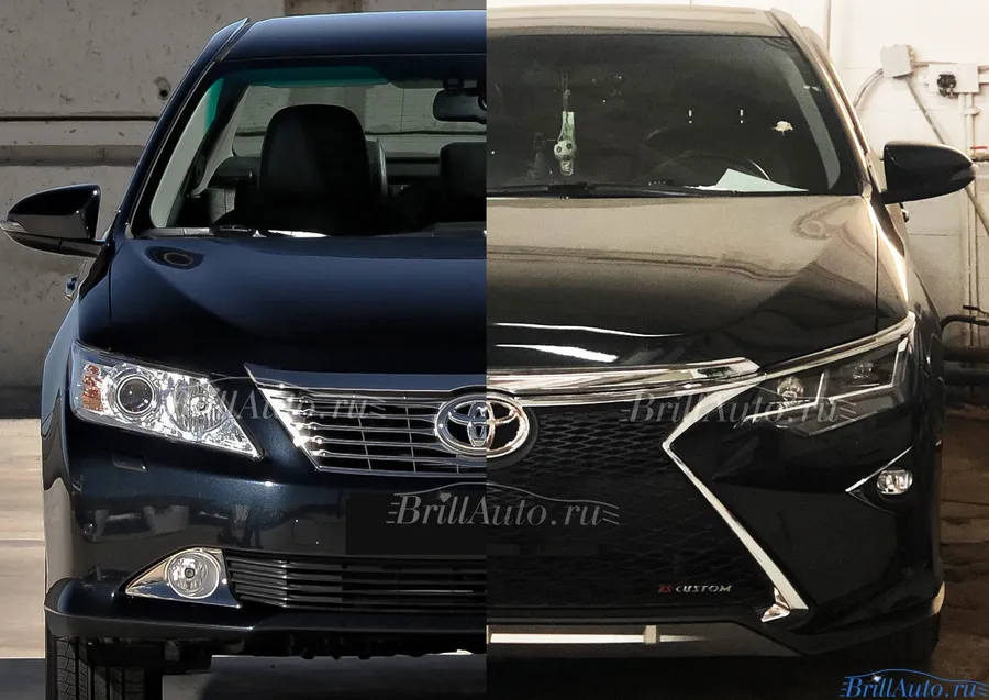 Обвес Toyota Camry в стиле Lexus + тюнинг фары