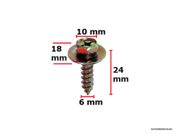 Саморез 6*24 кл.10 с шайбой желтый (цена за 100шт.)