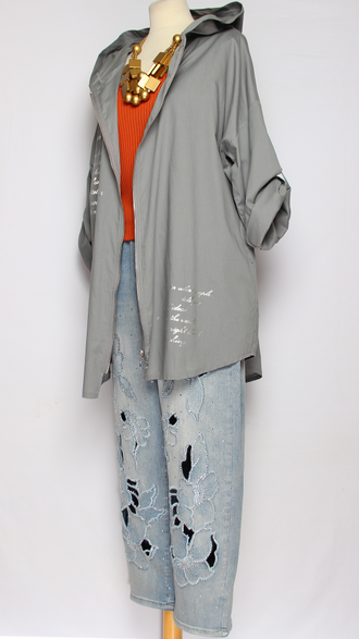 Ветровка  "ТЕКСТ"серая