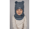Арт. 31201 Шлем зимний для мальчиков и девочек &quot;Мишка&quot; . Цвет индиго.
