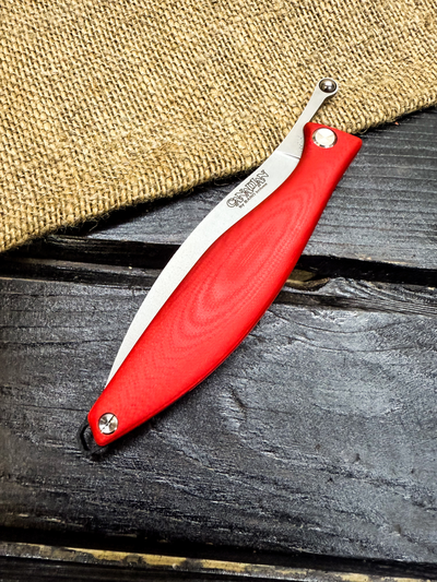 Фрикционный складной нож Канадец Большой сталь VG-10, рукоять красный G10