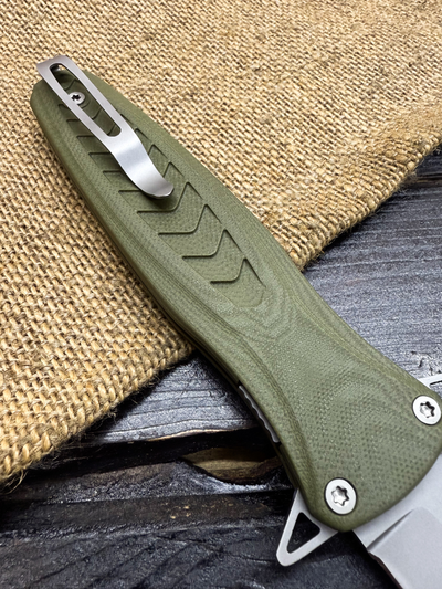 Складной нож Варанг EVO сталь AUS-10, рукоять G10, цвет олива