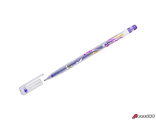 Ручка гелевая Crown &quot;Glitter Metal Jell&quot; фиолетовая с блестками, 1,0мм. MTJ-500GLS(D)