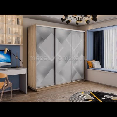 Шкаф-купе Трио-Фото (Квадраты) 1800*450*2200