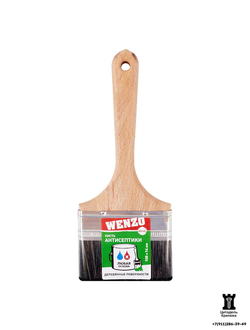 Кисть плоская смешанная щетина Wenzo Wood   100х14 для антисептиков