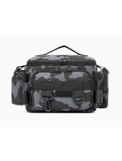 Сумка рыболовная серый камуфляж/ 28х12х17см