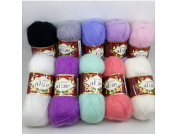 Пряжа Kid Royal 50 Alize (Ализе Кид рояль (кид мохер)) Состав: 62% кид мохер 38% полиамид Вес: 50 гр Метраж: 500 м.