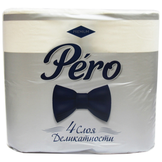 Бумага туалетная Pero Premium 4сл бел 100%цел 20м 143л 4рул/уп