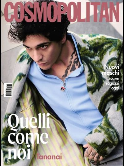 Cosmopolitan Italy Magazine Winter 2026 Tananai Cover + Красный лак для ногтей