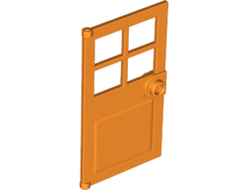 Door 1 x 4 x 6 with 4 Panes and Stud Handle, Orange (60623 / 6209675)