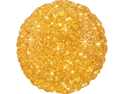 Воздушный шар фольгированный "Круг" блестящий золото  46 см.