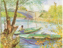 Картина обогреватель, репродукция Ван Гога Весенняя рыбалка, Пон-де-Клиши