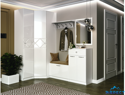 МОДУЛЬНАЯ ПРИХОЖАЯ СЕВИЛЬ 1200*2200 (белый/белый глянец)