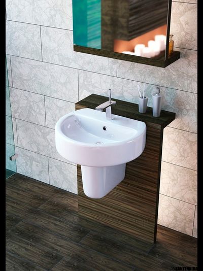 Умывальник тюльпан c полупьедесталом Sanita Luxe Best-55 с отверстием