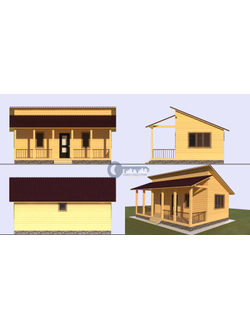 Д-05 ДАЧНЫЙ ДОМ ИЗ БРУСА: ГАБАРИТНЫЕ РАЗМЕРЫ: (6Х8М), ОБЩАЯ ПЛОЩАДЬ: 48М²