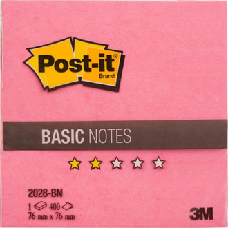 Стикеры Post-it Basic 76х76 мм неоновые 4 цвета (1 блок, 400 листов)
