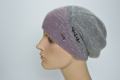 Берет Vizio 6239 B розово - серый