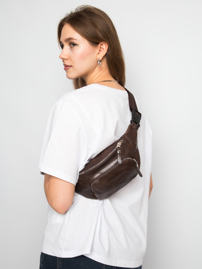 Кожаная поясная сумка Scarlino brown (арт. 7018-04)