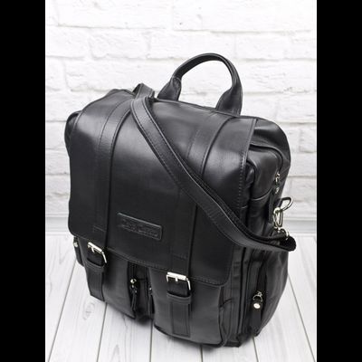 Кожаный рюкзак-сумка Fiorentino black (арт. 3003-01)