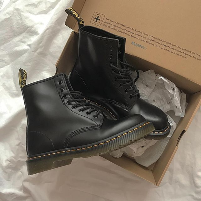 Ботинки Dr Martens 1460 SMOOTH Chroma Silver черные